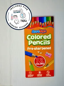 The Nurse Review Study Pack - 12 Colored Pencils + 5 Nursing Stickers