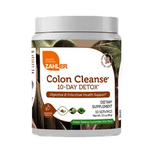 Zahler Colon Cleanse 10-Day Detox Herbal Digestive Cleanser with Cucumber Mint Flavor Supports Bowel Movements Body Detox Gut Health Natural Digestion Aid for Women Men Non-GMO Kosher Easy-to-Mix Powder 3.5 oz Jar for Cleanse Support - Healthcare