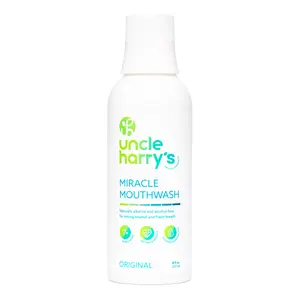 Uncle Harry's Miracle Mouthwash - Natural Alkaline Concentrated Oral Rinse with Essential Oils, Strengthening Minerals and Calcium, Food Grade, Alcohol Free, Fluoride Free, Women Business Owned Certified, Non GMO Certified, Leaping Bunny Certified