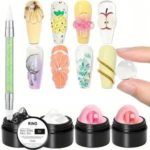 Bestselling Nail Gel - 3D Nail Gel, transparent and non-sticky, for sculpting shapes and patterns.  Suitable for nail decoration and extensions. 14g size (free nail lamp included).