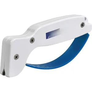 Sharpener,  Comfortable Handle, Compact & Easy to Use, Restore and Hone Straight & Serrated , White