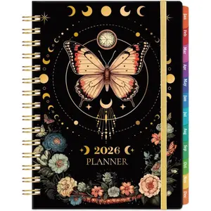 2026 Planner - Planner 2026, Jan 2026 - Dec 2026, 6.4" x 8.5", Weekly and Monthly with Tabs, Back Pocket + Thick Paper - Butterfly