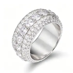 men's jewelry VVS Vibes” Moissanite Ring | S925 Silver Hip Hop Pave, D Color VVS1 Clarity, Bold Statement Jewellery,