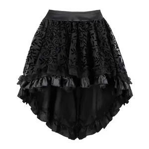 Renaissance Skirt High Low Outfits Steampunk Skirts Costume for Women Pirate Dressing Saloon Girl Costumes 7056-T1