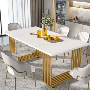 Spaco 70.86‘’ Modern Dining Table for 6-8 - White Rectangular Wood Table, Large Kitchen & Dining Room Table for Family Gatherings