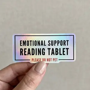 Emotional Support Tablet Sticker 3”x1.45” (Waterproof/Dishwasher Safe)