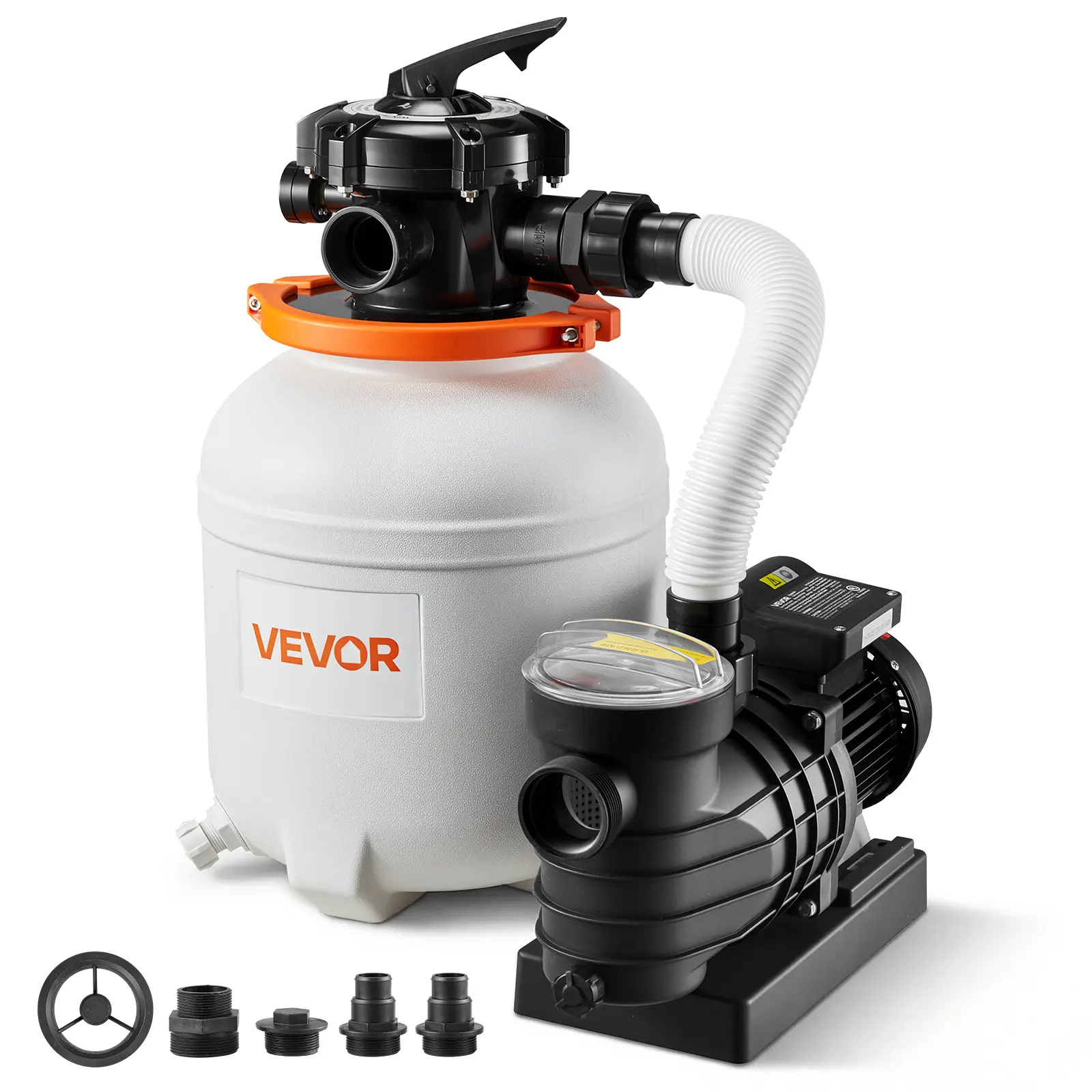 【SummerFinds】VEVOR 12 in Sand Filter Pump for Above Ground Pool, 0.33 HP 3000 GPH, Swimming Pool Sand Filter Pump with Pre-Assembled Core & Leak-Resistant Design, 6-Way Valve, High-Efficiency Filtration for Pools