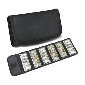 Money Organizer Wallet with 6 Zipper Pockets, Cash Budget Organizer Pouch, Travel Money Holder for Bills Receipts Tips