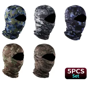 Tactical Balaclava Full Face Mask Head Neck Cover Cap 5PCS Set Windproof Breathable Lightweight for Outdoor Sports Cycling Fishing Running