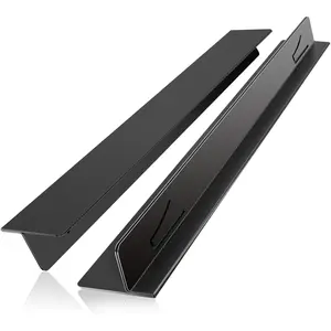 Stove Gap Covers,Stove Gap Filler Stainless Steel,13.8'' to 27.5'' Adjustable Length (2PCS),Range Trim Kit,Oven Stove Gap Guard Between Stovetop and Counter,Easy to Clean Heat Resistant, Black