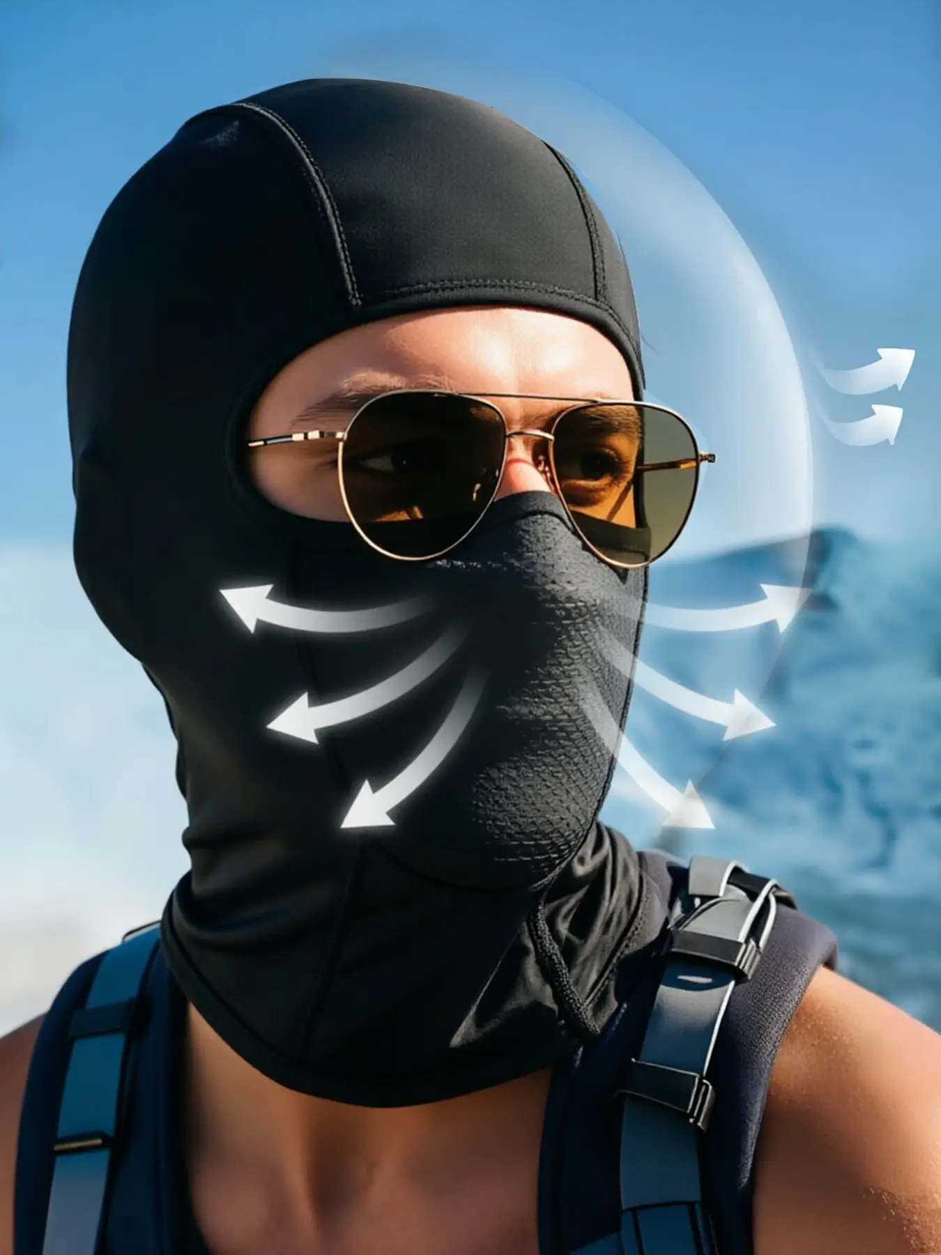 Biking Face Mask Neck Protector, Cycling Mask, Outdoor Sports Mask, Breathable Headgear for Outdoor Activities, Full Face Cover with Neck Protection, Casual Style