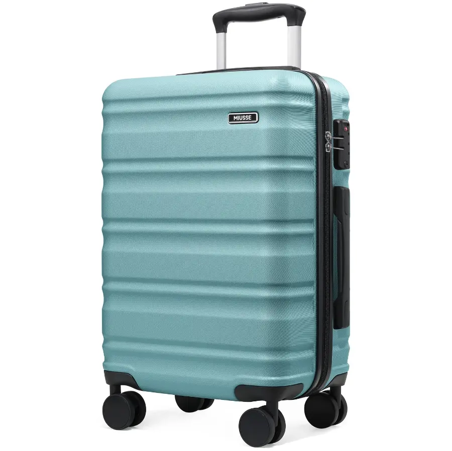 Miusse 20in Carry-On Luggage - Hardside Shell Spinner with TSA Lock, Lightweight 100% ABS Impact-Resistant Rolling Bag with Smooth Spin Wheels, Airline Approved for Travel (Men & Women)
