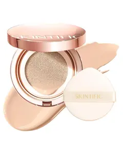 Full Coverage Cushion Foundation #22C Peach Beige| Satin Glow Finish, Oil-Control & Waterproof, Buildable Tattoo Cover Cushion for All Skin Types