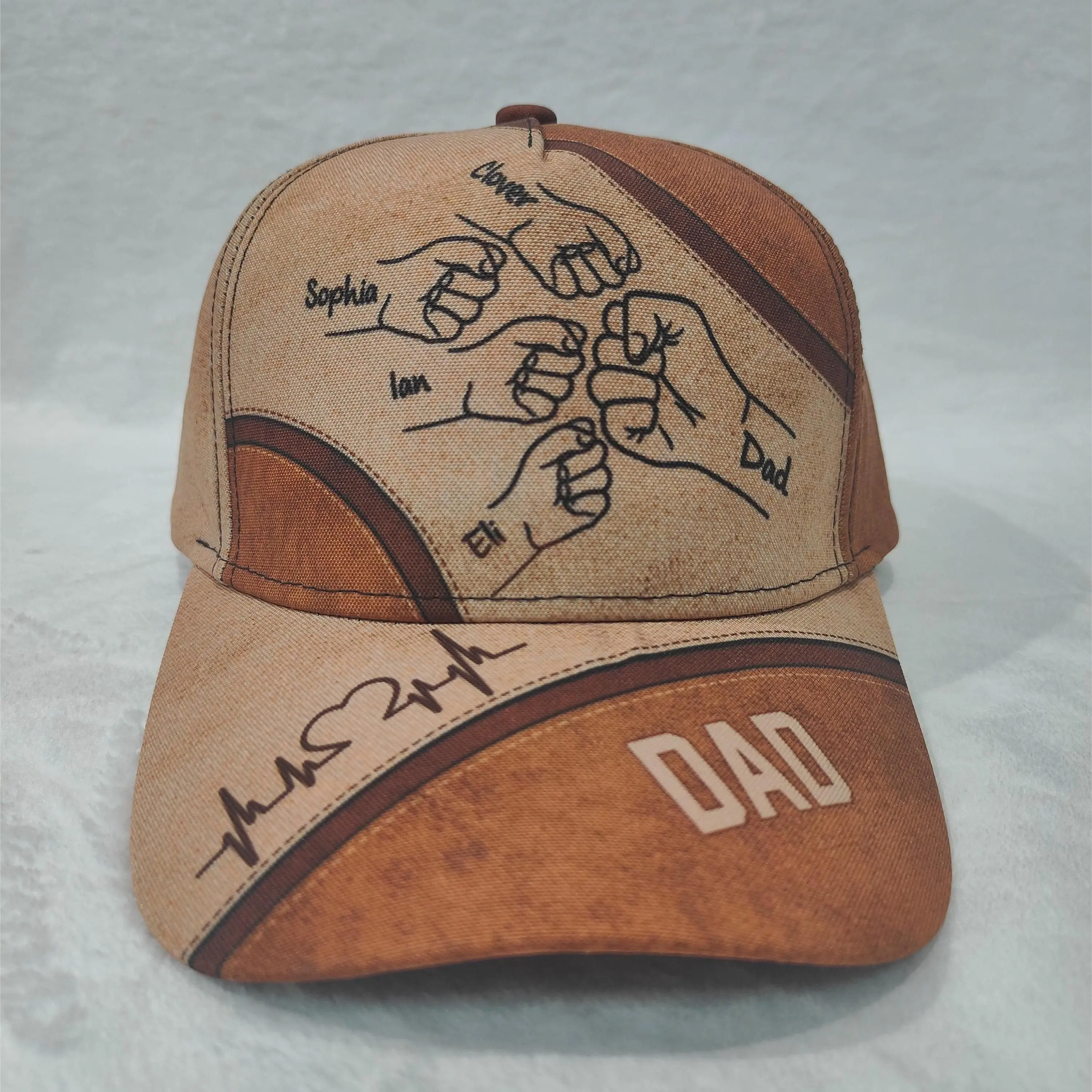 Personalized Fist Bump Daddy Grandpa Classic Cap, Father's Day Gift For Dad, Trucker Cap For Grandpa, Hat For Husband, Dad And Kid Name Hat