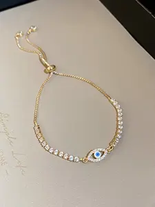 Style Devil Eye Necklace, Blue Zircon Evil Eye Bracelet, Lucky Amulet Bracelet for Women, Fashion Bracelet