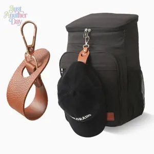Pack of 3 Leather Hat Clips with Metal Hook, Portable Hat Holder for Backpacks & Tote Bags, Hands-Free Clips for Baseball Caps & Sun Hats, Ideal for Travel & Outdoor Use