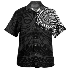 Polynesian Hawaiian Shirt Polynesian Pattern Special Design | Hawaiian Shirt Tropical Button Up Shirt Summer Beach Short Funny Unisex Vacation Outfit Shirt Gifts