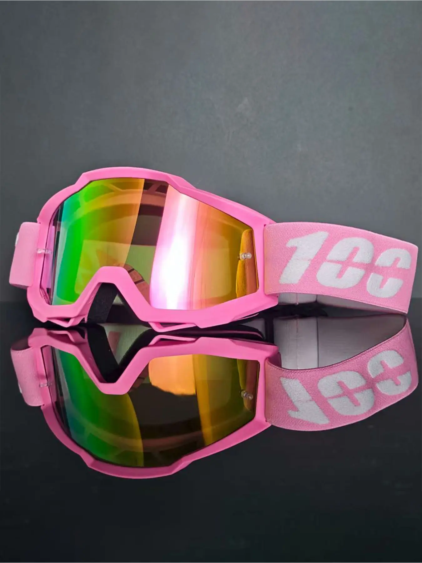 Fashion Sporty Ski Goggles, Motorcycle Glasses, Cycling Glasses, Outdoor Riding Goggles, Adjustable Tpu Frame, Anti-Dust, Detachable Lenses, Bike Sunglasses