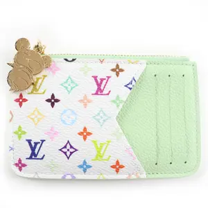 Pre-owned Louis Vuitton Canvas Small Leather Goods MURAKAMI Porte Cartes Romy Monogram Card Holder