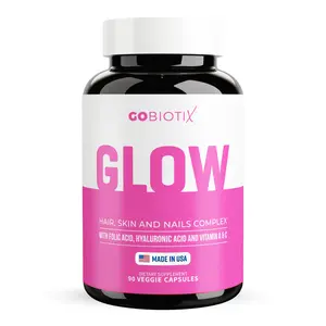 GoBiotix Glow Beauty Multivitamin – 10,000mcg Biotin + Hyaluronic Acid for Hair, Skin & Nails – Collagen Booster with Iron, Zinc, Folate & 28 Nutrients – 90 Capsules
