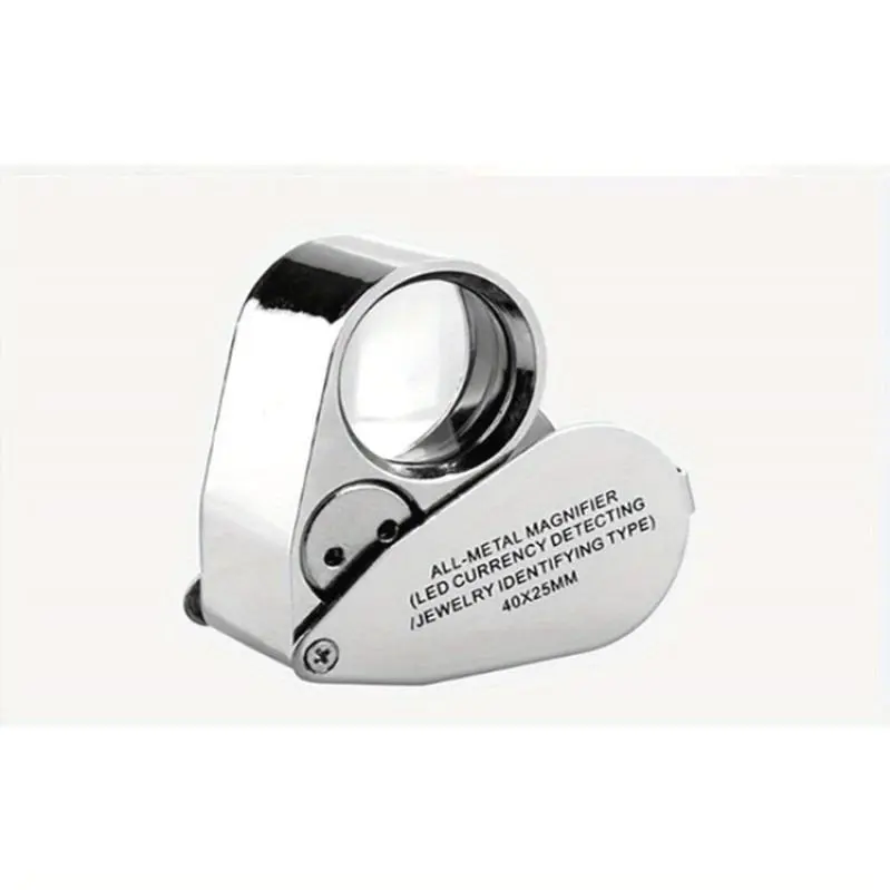 30X Triplet Magnifier - Compact Form All-Metal Collapsible Magnifier with PMMA Lenses, No Batteries Required, for Identifying Items, Assisting Vision, Comes with Protective Case, Identify Items