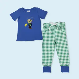 Fishing design kids boy summer outfit