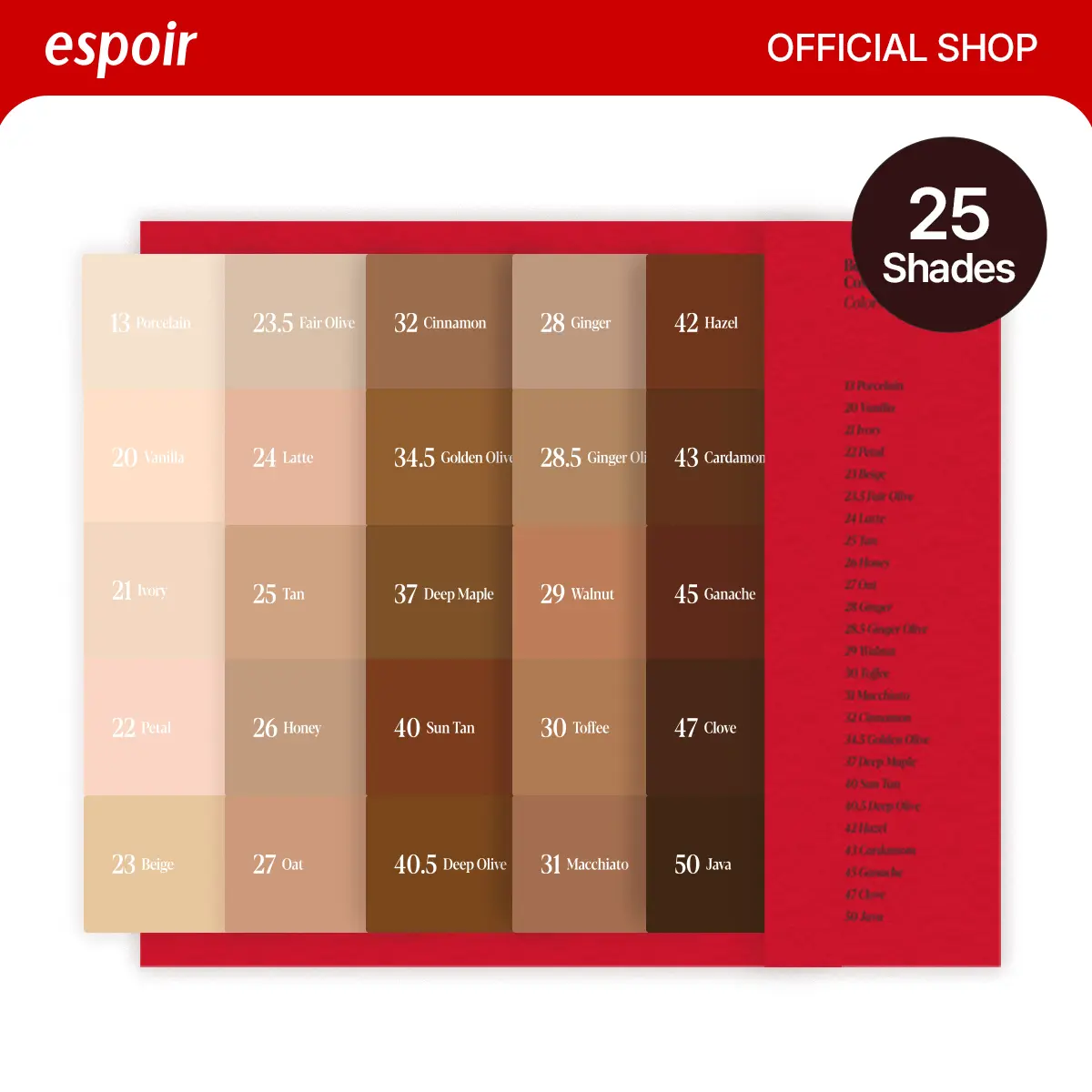 [Espoir Official][Trial Kit] Be Velvet Cover Cushion Foundation 25 Shades Trial Kit | Full Coverage, Zero Oxidation, Lightweight, Semi-matte Finish, Long-lasting | Vegan K-beauty