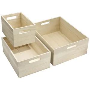 Sorbus Wooden Storage Bins - 3 Piece Set