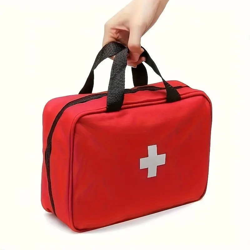 Large First Aid Kit Bag with Handle 2pcs, Durable Waterproof Emergency Medical Pouch with Mesh Pockets – Compact Survival Organizer for Home, Car, Camping, Hiking & Outdoor Travel
