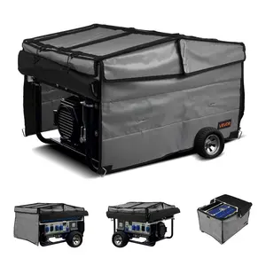 summervibes Universal Fit Running Generator Cover, 34x26x21 in Waterproof Heavy-Duty Thick 420D Oxford Fabric Cover for 3500-12000W Generators, Portable Design, Grey, Running Cover