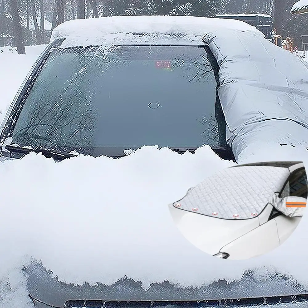 Christmas Winter Windshield Snow Cover, Automatic Visor, Car Frost Protective Sunscreen Anti-ice Front Windshield Cover