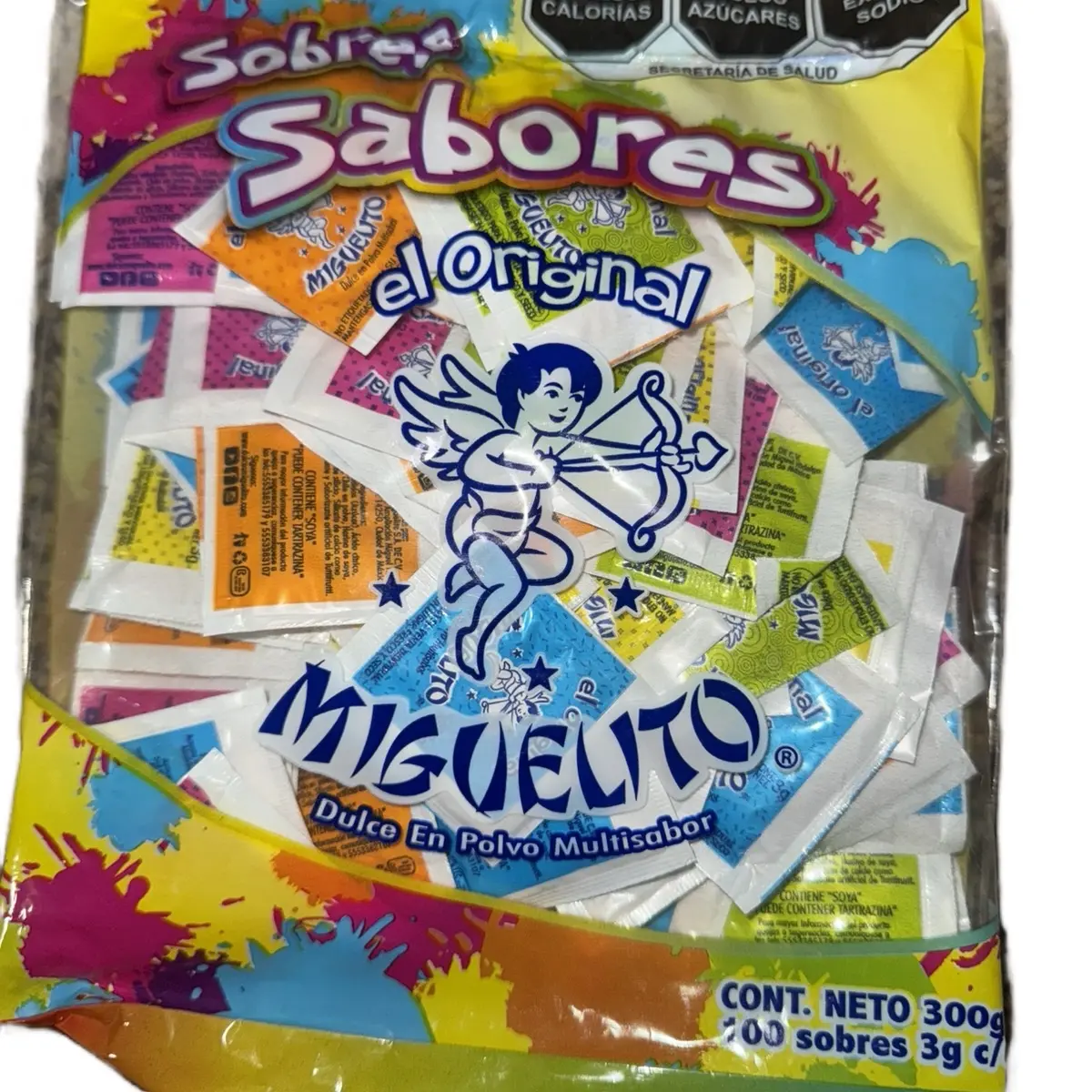 Miguelito sabores sobres - Fruti candy powder bag with 100 pieces