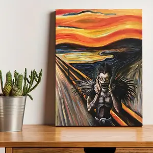 1 Count Wooden Framed Canvas, Abstract style posters, classic Japanese anime murals, screaming cartoon character posters, Modern Art, Hallway Office Mural, Home Poster, Ideal Gift, High Definition, Waterproof Art