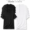 Men's 12-Pack Retro Soft Cotton T-Shirts - Unisex Round Neck, Blank Drop Shoulder Short Sleeve Streetwear, Loose Oversized Tops (6 Black + 6 White, No Extra Add-ons, New Year)