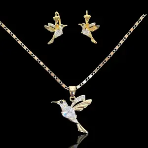 SWEET HUMMINGBIRD SET ORO LAMINADO GOLD FILLED