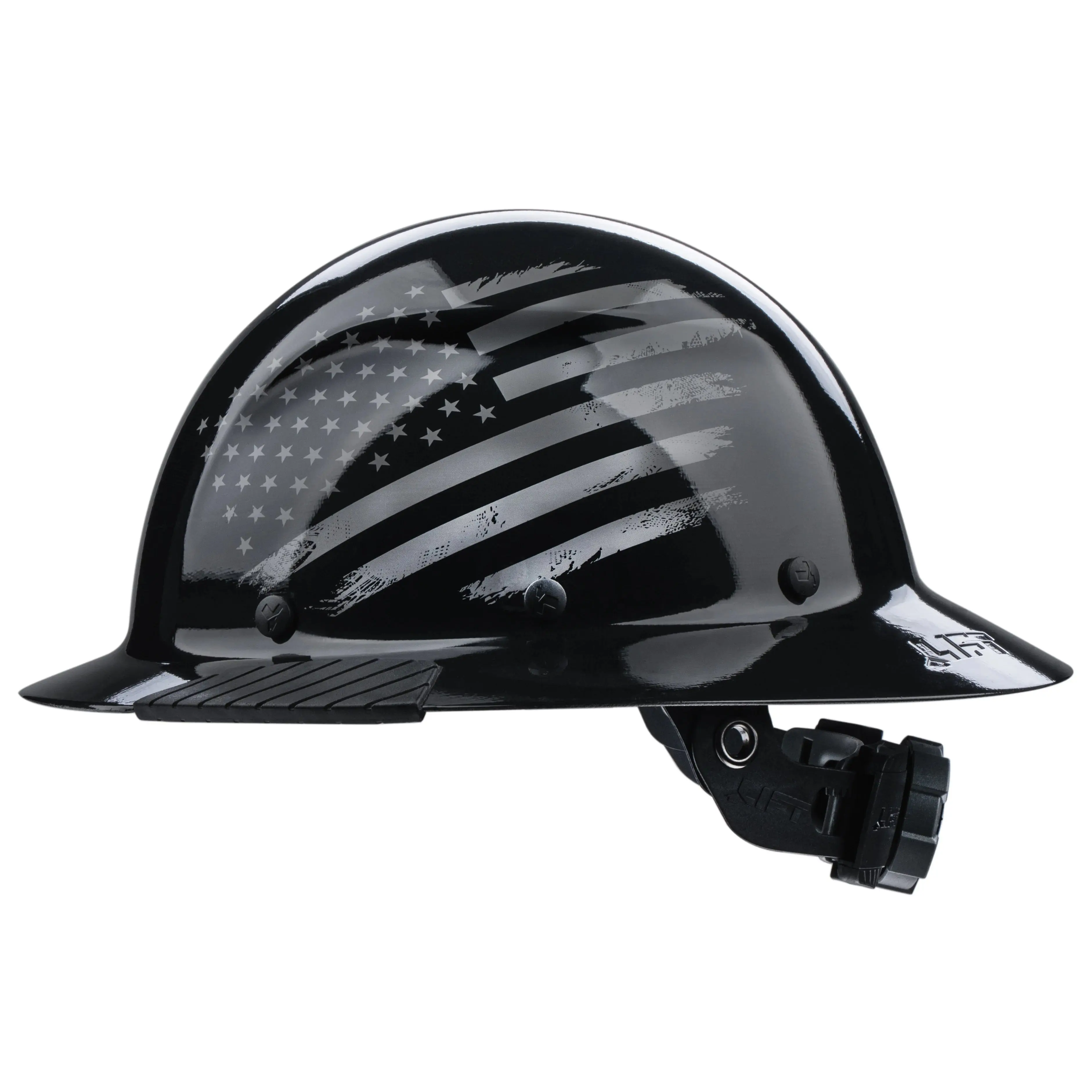 Lift Safety Dax Full Brim - Blackout American Flag Fiber Reinforced Hard Hat