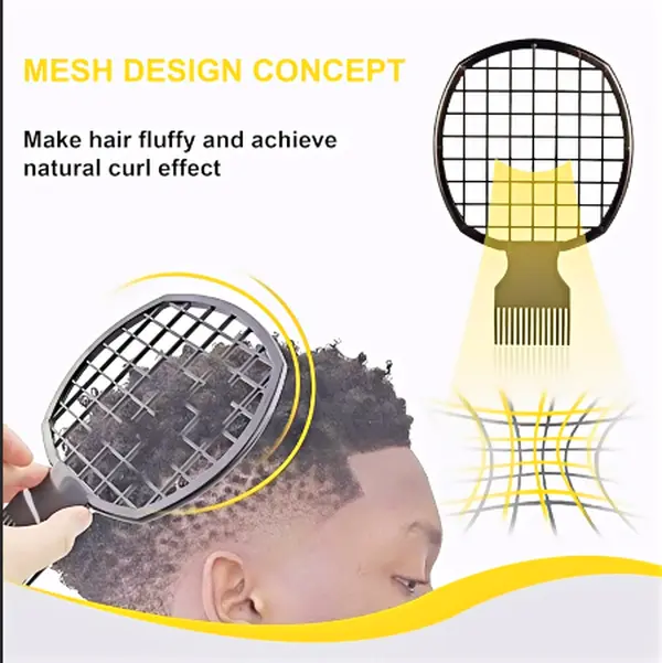 Waggo 4-Pack Dual-Head Stainless Steel Needle Curl Sponge - Freeform Twist Brush, ASMR Head Massager, Straight Tooth Comb Pick for Black Coily Hair Scalp Relief & Styling Self-Care Hair Tool