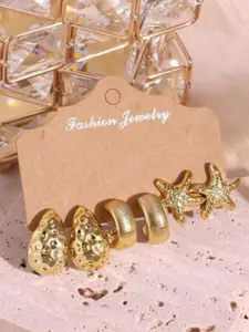 Vintage Ocean Theme Stud Earrings Set, Statement Earrings, Elegant Beach Vacation Trendy Jewelry Gift, Perfect Daily Wear for Her (No Card Included)
