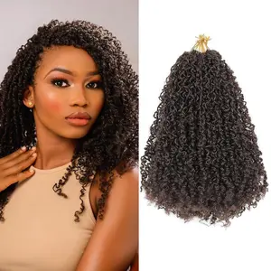 Pre Looped Yanky Twist Crochet Hair 12 Inch 8 Packs Dark Brown 4# Fluffy Spring Mini Twist Passion Twist Bohemian Synthetic Crochet Braiding Hair