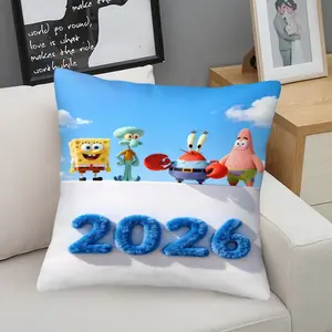 2026 Spongebob Pattern Pillow, 1 Piece Includes Pillow Core, Seasonal Decorative Item Suitable For Sofa, Bedroom, Car, Soft And Durable, Daily Holiday Birthday Gift For Children And Adults