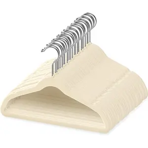 Children's velvet non-slip hangers, slim space-saving, curved shape hanger, 360° swivel hooks, children's hangers for baby, toddler and children's clothes - Everyday standard use - Suitable for boys' and girls' closets, garments, pants, skirts