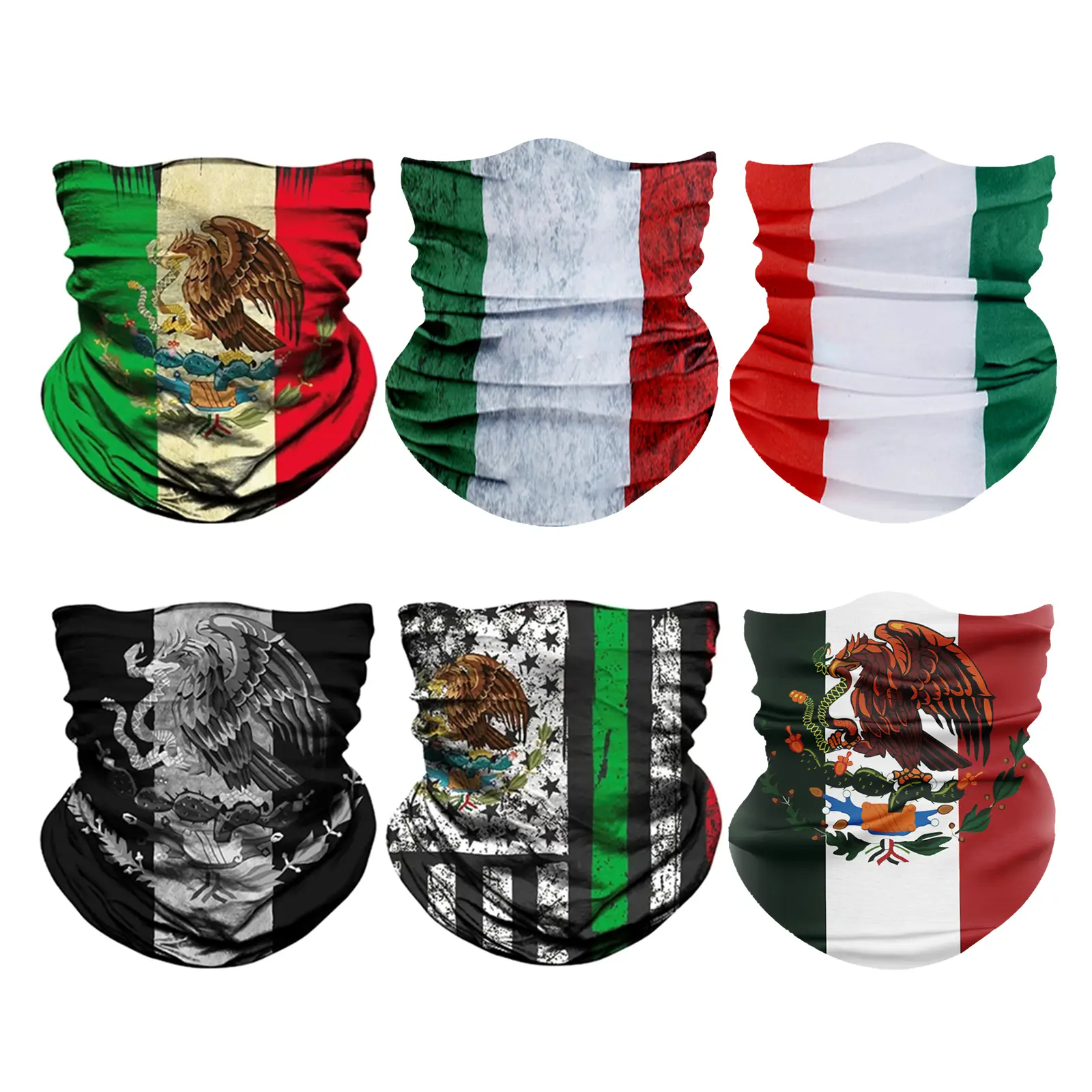 Haute Hooks 6-Pack Seamless Gaiter Mask - Unisex Cycling/Outdoor Sports Neck Mask, 20.5-24.5 in Multi-Use Scarf Balaclava Headband, Breathable Face Cover, Cycling Mask
