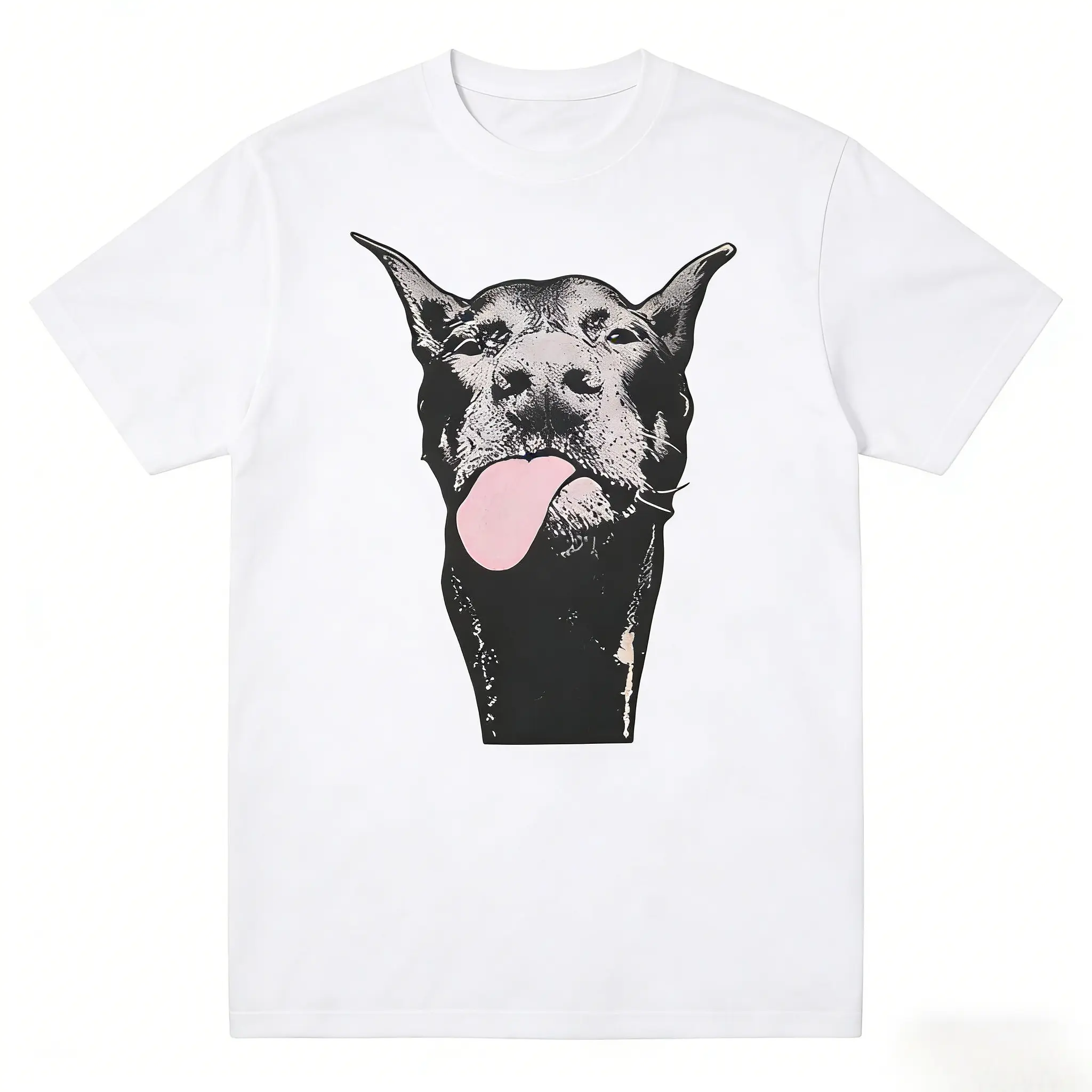 Doberman Dog Portrait T-Shirt | Vintage Pop Art Graphic Tee | Dog Lover Gift Idea | Casual Streetwear | TikTok Pet Pick