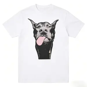 Doberman Dog Portrait T-Shirt | Vintage Pop Art Graphic Tee | Dog Lover Gift Idea | Casual Streetwear | TikTok Pet Pick