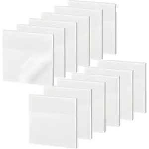 600 Sheet Transparent Sticky Notes, 3" x 3" Clear Sticky Notes  Self-Adhesive Translucent Sticky Note pad for Books Annotation and Tracing, See Through Sticky Note (12 Pads)