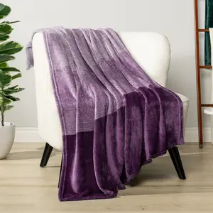 PAVILIA Ombre Fleece Throw Blanket for Couch, Soft Flannel Blanket for Sofa Bed Room, Plush Lightweight Gradient Blanket, Cozy Microfiber Decorative Gift Throw