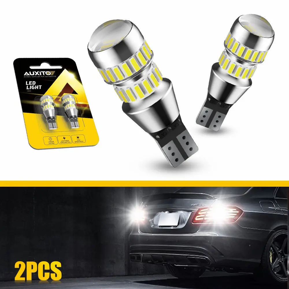 AUXITO 912 921 LED Bulbs for Backup Reverse Light Bulbs, 42-SMD 400% Brighter, 6000K White, Non-polarity 906 W16W T15 921 LED Bulb Direct Back Up Parking Light Replacement Lamp, Pack of 2
