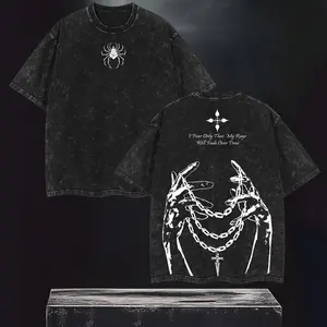 valentine shirts Limited Edition Chain of Judgement Kurapika Hunter x Hunter Anime Double Printed Oversize Lightweight Acid Washed Tee, Gift For anime merch