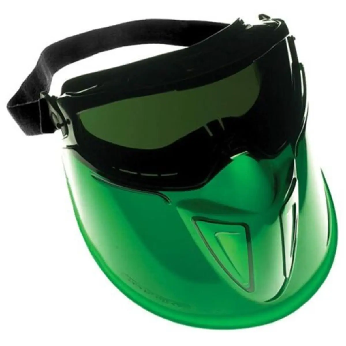 KleenGuard 412-18633 V90 Full Face Shield with Adjustable Strap Headband, Polyester Adjustable Monogoggle XTR OTG Goggles, D3 Rating, Anti-Fog, Droplet & Splash Protection, Black & Green