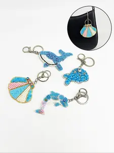 Ocean Life Bag Charm Handmade Sewn Bag Patch Jellyfish Bead Fringe Pendant, Unique Marine Theme Accessory for Bags & Backpacks, Backpack Accessories, Stylish Backpack Charm, Bag Charm Keychain